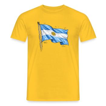 Argentina Flag - Men's T-Shirt - yellow - Front - AI Model Male 178 dark (178cm)