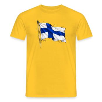 Finnland Flagge - Männer T-Shirt - Gelb - Vorne - AI Model Male 178 dark (178cm)