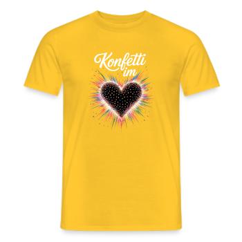 Confetti in the Heart Carnival Costume Women's Carnival - Men's T-Shirt - yellow - Front - AI Model Male 178 dark (178cm)