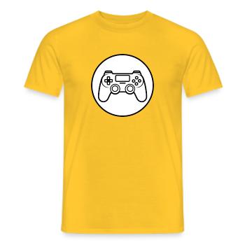 Controller in der Hand, Level 1 aktiviert, Spielergeschenk - Männer T-Shirt - Gelb - Vorne - AI Model Male 178 dark (178cm)