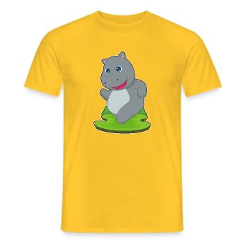 Hippopotamus Jogger Jogging Sports - Men's T-Shirt - yellow - Front - AI Model Male 178 dark (178cm)