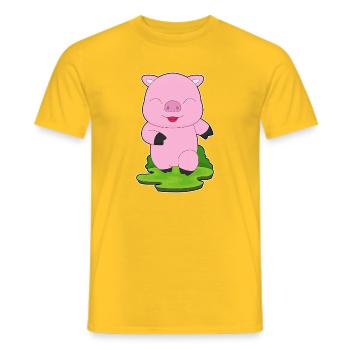 Pig Jogger Jogging Sport - Men's T-Shirt - yellow - Front - AI Model Male 178 dark (178cm)