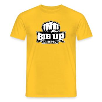 Night & Day Big Up & Respect - Men's T-Shirt - yellow - Front - AI Model Male 178 dark (178cm)