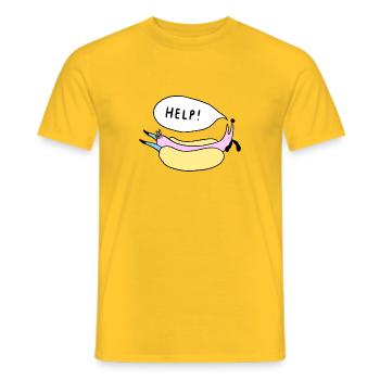 Help_Hot_Dog - Männer T-Shirt - Gelb - Vorne - AI Model Male 178 dark (178cm)