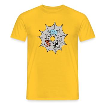 Toile d’araignée - T-shirt homme - jaune - Devant - AI Model Male 178 dark (178cm)
