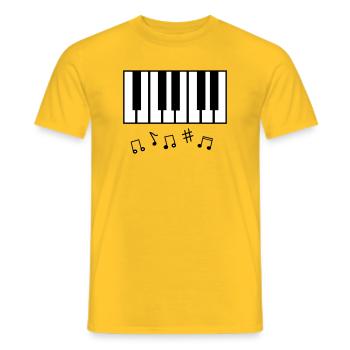 Klaviertasten_und_Notenzeichen - T-shirt homme - jaune - Devant - AI Model Male 178 dark (178cm)