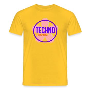 Techno Circle Neon-Logo - Männer T-Shirt - Gelb - Vorne - AI Model Male 178 dark (178cm)