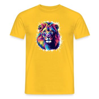 Lion Portrait Animal - Men's T-Shirt - yellow - Front - AI Model Male 178 dark (178cm)