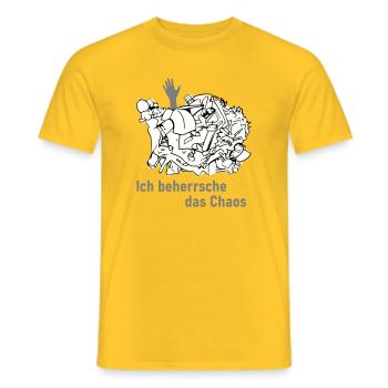 Je maîtrise le chaos - T-shirt homme - jaune - Devant - AI Model Male 178 dark (178cm)