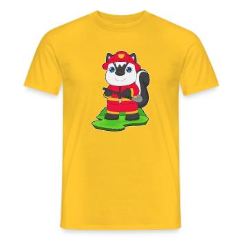 Stinktier Feuerwehrmann Feuerwehrschlauch - Männer T-Shirt - Gelb - Vorne - AI Model Male 178 dark (178cm)