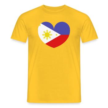 Philippines heart flag - Men's T-Shirt - yellow - Front - AI Model Male 178 dark (178cm)