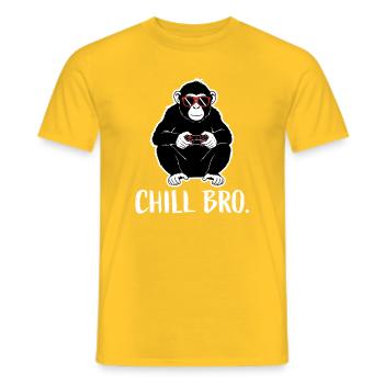 Chill monkey with controller - Men's T-Shirt - yellow - Front - AI Model Male 178 dark (178cm)