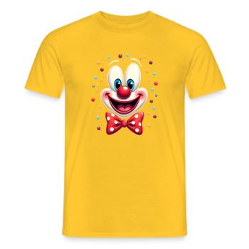 Déguisement de clown de carnaval Carnaval Carnaval - T-shirt homme - jaune - Devant - AI Model Male 178 dark (178cm)