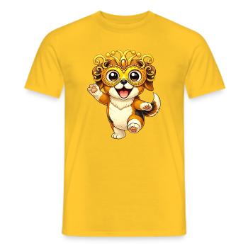 Karneval Beagle Verkleidung Fasching Tanzen Freude - Männer T-Shirt - Gelb - Vorne - AI Model Male 178 dark (178cm)