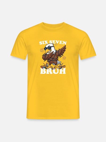 Six Seven Bruh 4. Juli Dabbing Eagle 4. Juli - Männer T-Shirt - Gelb