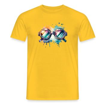 Colorful round swimming goggles Splash Design - Männer T-Shirt - Gelb - Vorne - AI Model Male 178 dark (178cm)