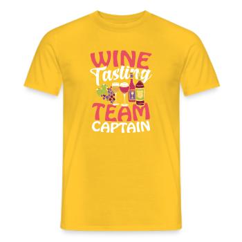 Wine Tasting Team Captain - Men's T-Shirt - yellow - Front - AI Model Male 178 dark (178cm)