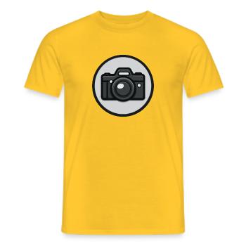 Gift idea for photography lover, photo - Men's T-Shirt - yellow - Front - AI Model Male 178 dark (178cm)
