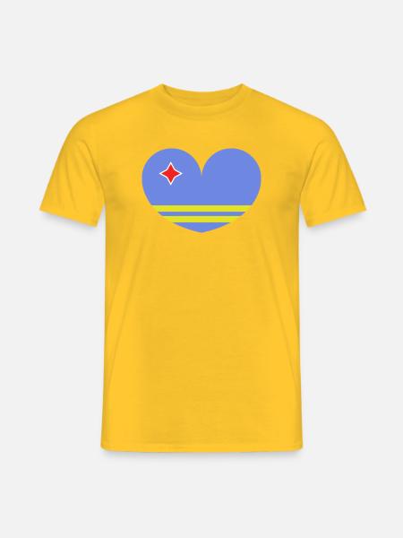 Aruba flag heart - Men's T-Shirt - yellow