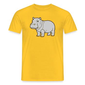 Nilpferd Stehend Comic Tier Zoo - Männer T-Shirt - Gelb - Vorne - AI Model Male 178 dark (178cm)