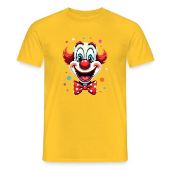 Déguisement de clown de carnaval Carnaval Carnaval - T-shirt homme - jaune - Devant - AI Model Male 178 dark (178cm)