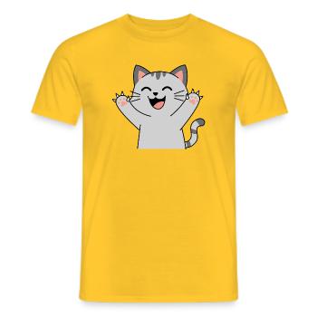 Pattes de chat heureuses Santé (griffes pointues) - T-shirt homme - jaune - Devant - AI Model Male 178 dark (178cm)