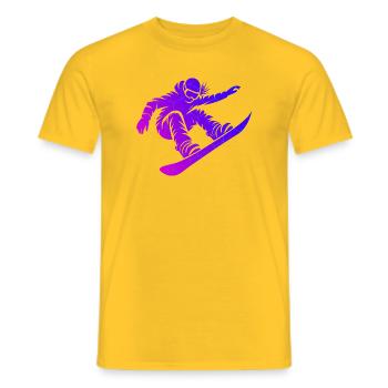 Déclaration pour tous les snowboards féminins - T-shirt homme - jaune - Devant - AI Model Male 178 dark (178cm)