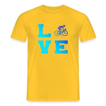 Motif emblématique du vélo de route - T-shirt homme - jaune - Devant - AI Model Male 178 dark (178cm)