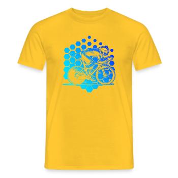 Motif classique du vélo de route - T-shirt homme - jaune - Devant - AI Model Male 178 dark (178cm)