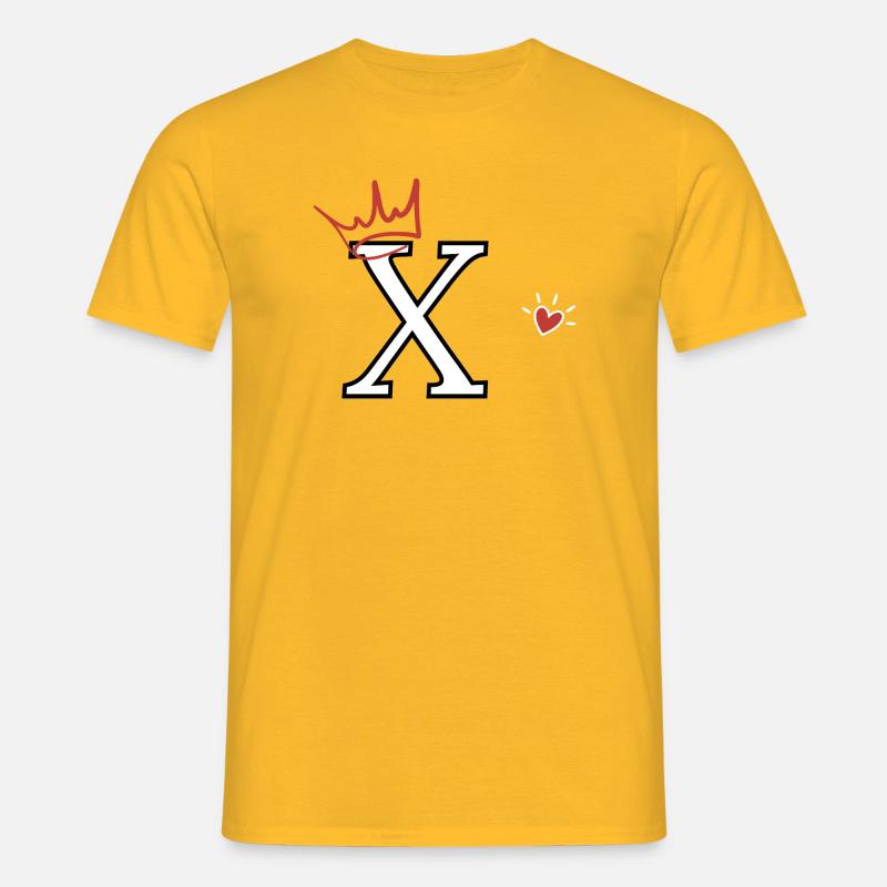 Buchstabe x Herzkrone - Männer T-Shirt - Gelb