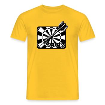 Dart,Darts,DARTS - Männer T-Shirt - Gelb - Vorne - AI Model Male 178 dark (178cm)