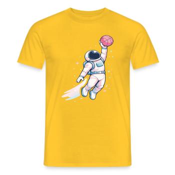 Cosmic Hoop Astronaut - Men's T-Shirt - yellow - Front - AI Model Male 178 dark (178cm)