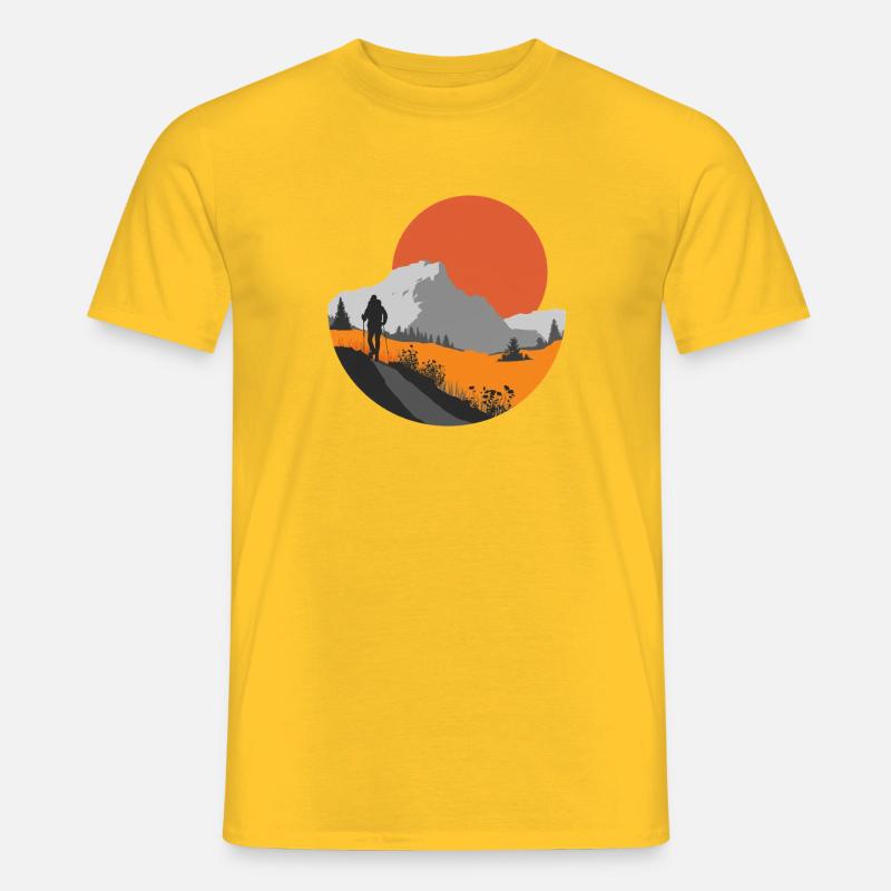 Bergwanderung, Idee für ein Wanderer-Geschenk - Männer T-Shirt - Gelb