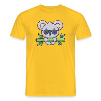 Koala on Solar Bamboo - Men's T-Shirt - yellow - Front - AI Model Male 178 dark (178cm)