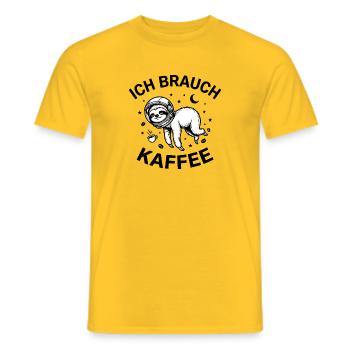 J’ai besoin de café - T-shirt homme - jaune - Devant - AI Model Male 178 dark (178cm)