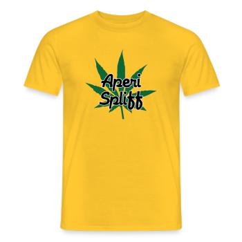 Aperi Spliff – Cannabis – Gras - Männer T-Shirt - Gelb - Vorne - AI Model Male 178 dark (178cm)