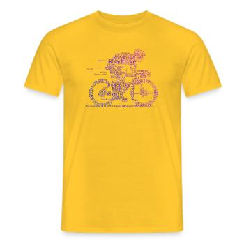 Super cadeau pour vélo de route - T-shirt homme - jaune - Devant - AI Model Male 178 dark (178cm)