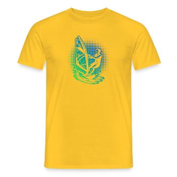 Compact windsurfing design for windsurfing - Men's T-Shirt - yellow - Front - AI Model Male 178 dark (178cm)