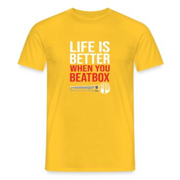 Boîte à rythmes - T-shirt homme - jaune - Devant - AI Model Male 178 dark (178cm)