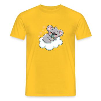 Bébé Koala rêveur sur nuage pastel - T-shirt homme - jaune - Devant - AI Model Male 178 dark (178cm)
