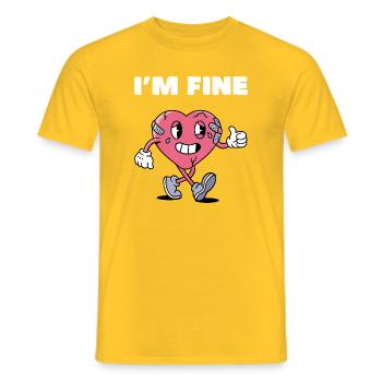 Zerbrochen, aber gut - Männer T-Shirt - Gelb - Vorne - AI Model Male 178 dark (178cm)