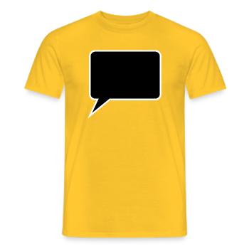 Personnalisez votre propre bande dessinée en bulles de dialogue - T-shirt homme - jaune - Devant - AI Model Male 178 dark (178cm)