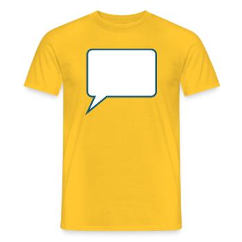 Personnalisez votre propre bande dessinée en bulles de dialogue - T-shirt homme - jaune - Devant - AI Model Male 178 dark (178cm)