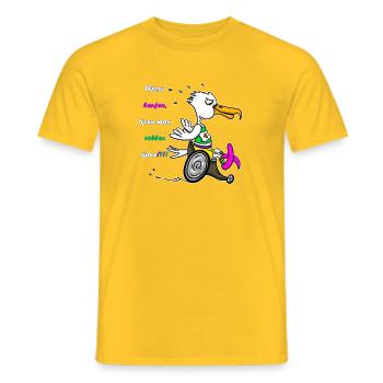 Marathon Seagull – Édition fauteuil roulant de course - T-shirt homme - jaune - Devant - AI Model Male 178 dark (178cm)