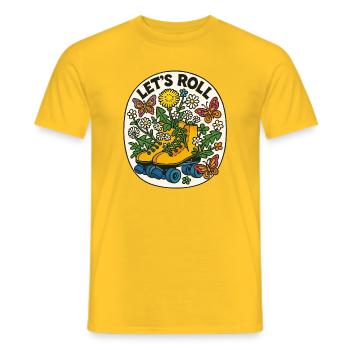 Lasst uns Floral Roller rollen - Männer T-Shirt - Gelb - Vorne - AI Model Male 178 dark (178cm)