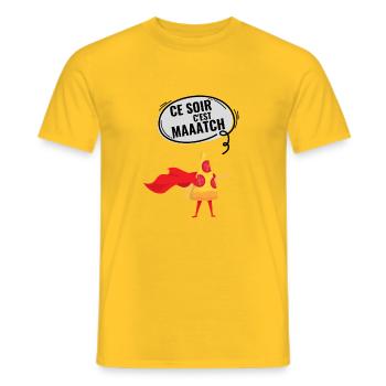 Football heute Abend ist es ein Spiel mit Pizza - Männer T-Shirt - Gelb - Vorne - AI Model Male 178 dark (178cm)