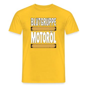 Groupe sanguin : conception du tournevis à huile moteur - T-shirt homme - jaune - Devant - AI Model Male 178 dark (178cm)