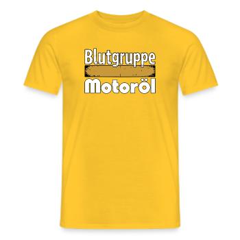 Groupe sanguin : conception du tournevis à huile moteur - T-shirt homme - jaune - Devant - AI Model Male 178 dark (178cm)