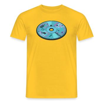 Digitale Zukunft Computer 90er Retro Design - Männer T-Shirt - Gelb - Vorne - AI Model Male 178 dark (178cm)
