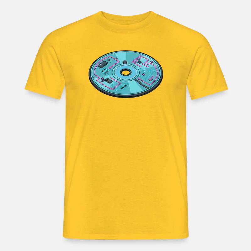 Digitale Zukunft Computer 90er Retro Design - Männer T-Shirt - Gelb